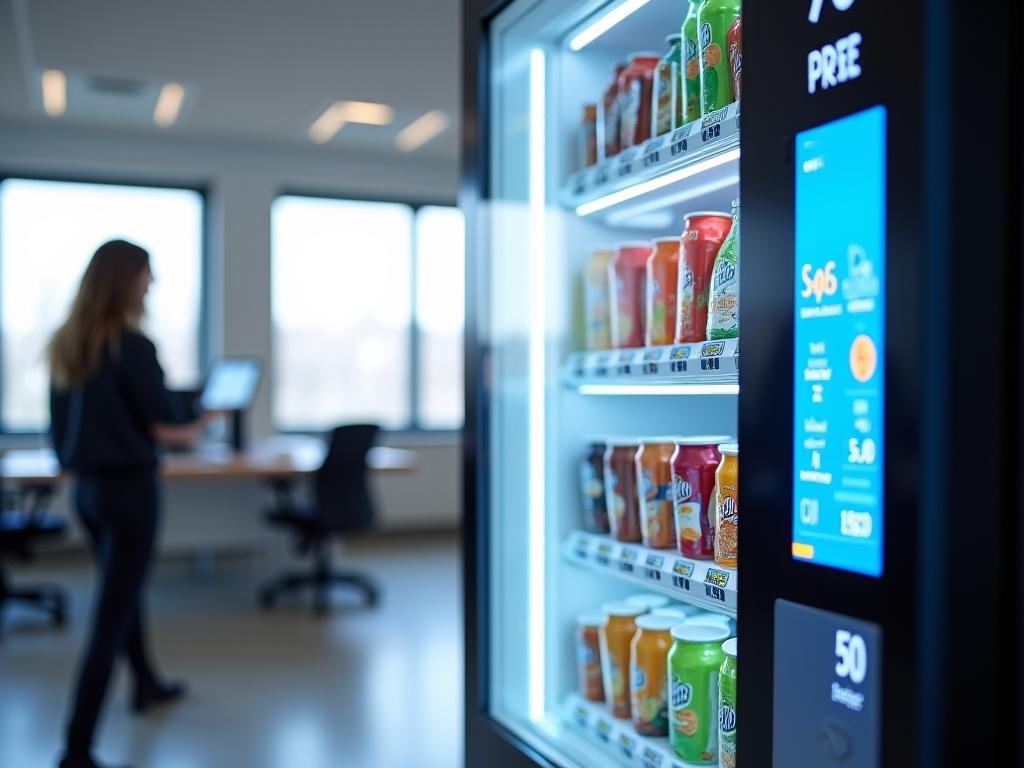 Vending machine makanan on-the-go dengan pembayaran digital